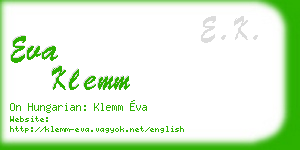 eva klemm business card