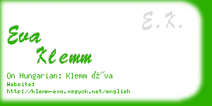 eva klemm business card